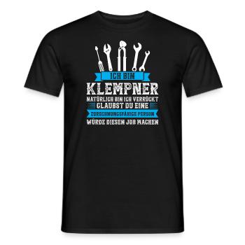 Klempner Beruf Installateur GeschenkKlempner Beruf - Männer T-Shirt - Schwarz - Vorne - AI Model Male 178 light (178cm)
