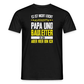 Bauleiter Papa Baustellenleiter Geschenk - Männer T-Shirt - Schwarz - Vorne - AI Model Male 178 light (178cm)