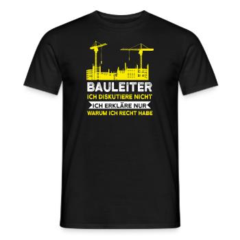 Bauleiter Bauaufsicht Bauleitung Geschenk - Männer T-Shirt - Schwarz - Vorne - AI Model Male 178 light (178cm)