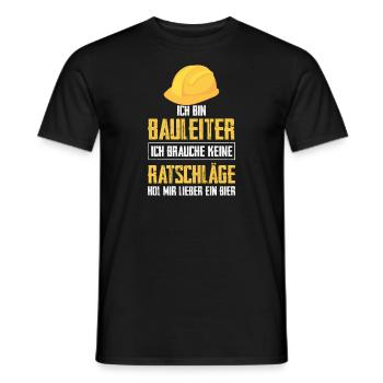 Bauleiter Bier Bauarbeiter Geschenk - Männer T-Shirt - Schwarz - Vorne - AI Model Male 178 light (178cm)