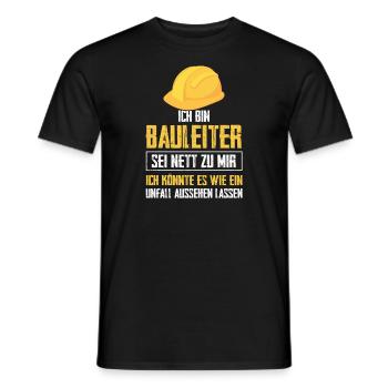 Bauleiter Bauaufsicht Hausbau Geschenk - Männer T-Shirt - Schwarz - Vorne - AI Model Male 178 light (178cm)