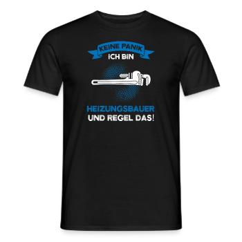 Heizungsbauer Beruf Heizungsbau Geschenk - Männer T-Shirt - Schwarz - Vorne - AI Model Male 178 light (178cm)