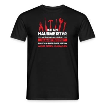 Hausmeister Beruf Hauswart Geschenk - Männer T-Shirt - Schwarz - Vorne - AI Model Male 178 light (178cm)