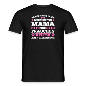 Frauchen Hund Hundehalterin Geschenk - Männer T-Shirt - Schwarz - Vorne - AI Model Male 178 light (178cm)