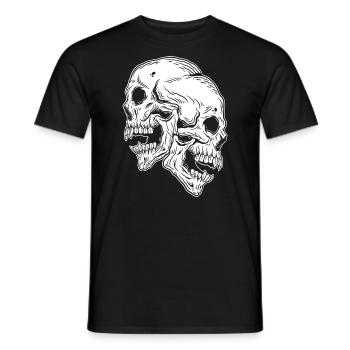Skull Skull Horror Skeleton Halloween Metal - Men's T-Shirt - black - Front - AI Model Male 178 light (178cm)
