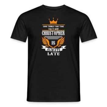 Vorname Christopher Name Christopher Geschenk - Männer T-Shirt - Schwarz - Vorne - AI Model Male 178 light (178cm)