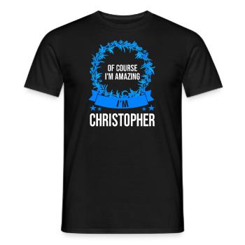 Vorname Christopher Name Christopher Geschenk - Männer T-Shirt - Schwarz - Vorne - AI Model Male 178 light (178cm)