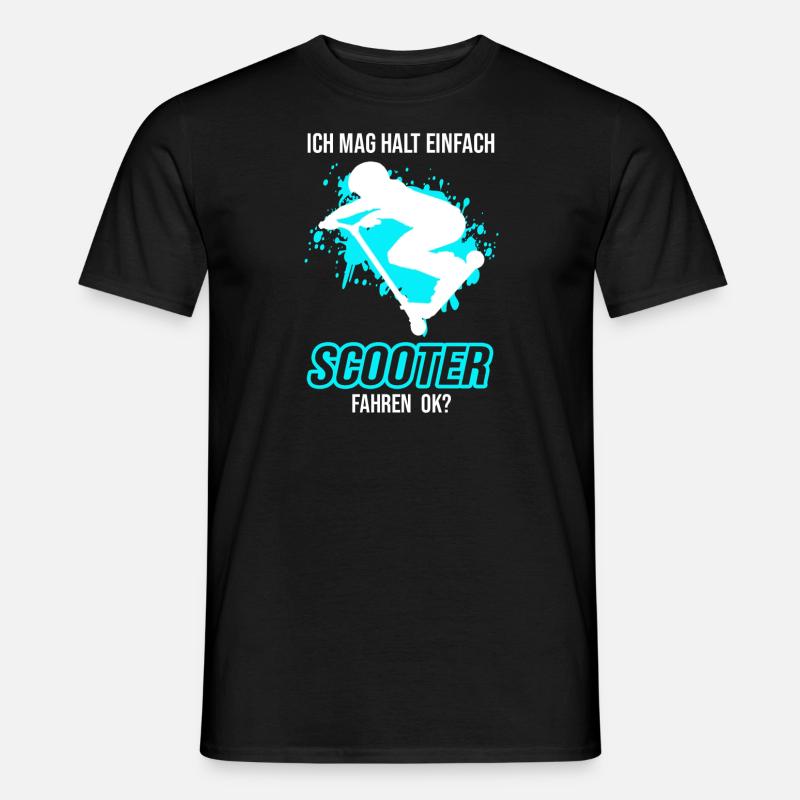 Scooter Roller Roller Fahren Geschenk - Männer T-Shirt - Schwarz