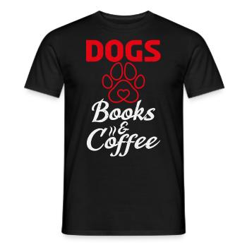 Dog books and - Men's T-Shirt - black - Front - AI Model Male 178 light (178cm)