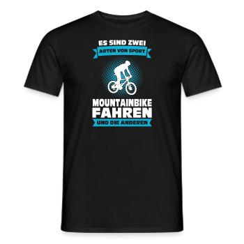 Mountainbike Downhill Mountainbike Fahrer Geschenk - Männer T-Shirt - Schwarz - Vorne - AI Model Male 178 light (178cm)