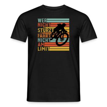Mountainbike Downhill Mountainbiker Geschenk - Männer T-Shirt - Schwarz - Vorne - AI Model Male 178 light (178cm)