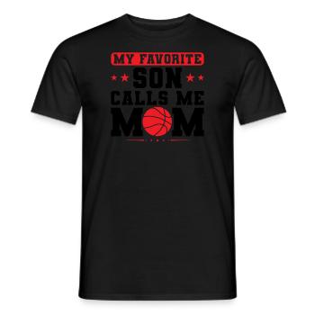 Basketball Mama Sohn Basketball Mama Sport Geschen - Männer T-Shirt - Schwarz - Vorne - AI Model Male 178 light (178cm)