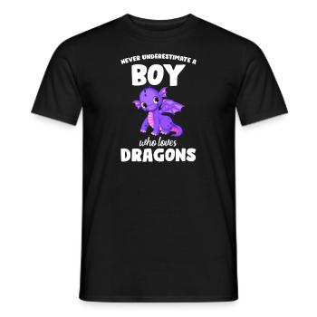 Drache Drachen magische Kreatur Geschenk - Männer T-Shirt - Schwarz - Vorne - AI Model Male 178 light (178cm)