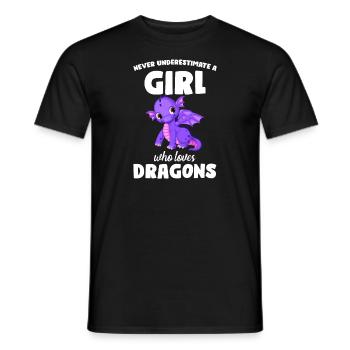 Drache Drachen magische Kreatur Geschenk - Männer T-Shirt - Schwarz - Vorne - AI Model Male 178 light (178cm)