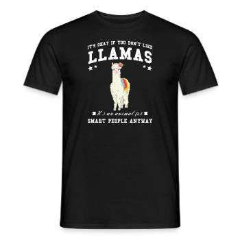 Lamas Lama Lama Liebhaber Geschenk - Männer T-Shirt - Schwarz - Vorne - AI Model Male 178 light (178cm)