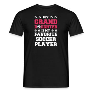 Fußball Oma Enkelin Fußball Oma Sport Geschenk - Männer T-Shirt - Schwarz - Vorne - AI Model Male 178 light (178cm)