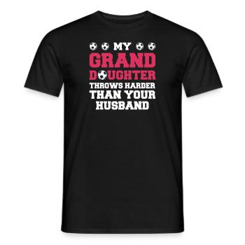 Fußball Oma Enkelin Fußball Oma Sport Geschenk - Männer T-Shirt - Schwarz - Vorne - AI Model Male 178 light (178cm)