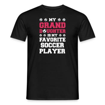 Fußball Oma Enkelin Fußball Oma Sport Geschenk - Männer T-Shirt - Schwarz - Vorne - AI Model Male 178 light (178cm)
