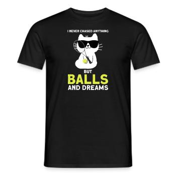 Tennis Katze Tennis Sport Geschenk - Männer T-Shirt - Schwarz - Vorne - AI Model Male 178 light (178cm)