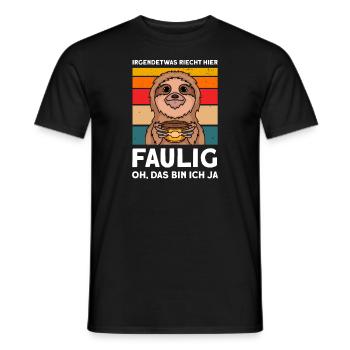 Faultier Faul Faultiere Geschenk - Männer T-Shirt - Schwarz - Vorne - AI Model Male 178 light (178cm)