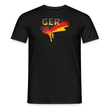 Germany Horseback riding - Men's T-Shirt - black - Front - AI Model Male 178 light (178cm)