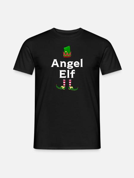 Angeln Elf Angel Elf Geschenk - Männer T-Shirt - Schwarz