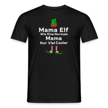 Mutter Elfe Mama Elf Geschenk - Männer T-Shirt - Schwarz - Vorne - AI Model Male 178 light (178cm)