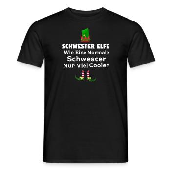 Schwester Elfe Geschwister Geschenk - Männer T-Shirt - Schwarz - Vorne - AI Model Male 178 light (178cm)
