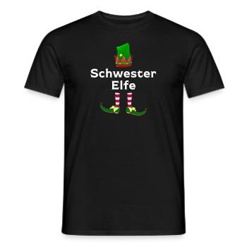 Schwester Elfe Geschwister Geschenk - Männer T-Shirt - Schwarz - Vorne - AI Model Male 178 light (178cm)