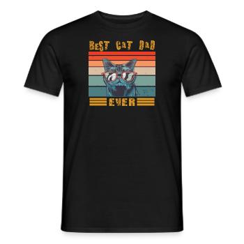 Cat Papa Design for Cat Lovers - Men's T-Shirt - black - Front - AI Model Male 178 light (178cm)