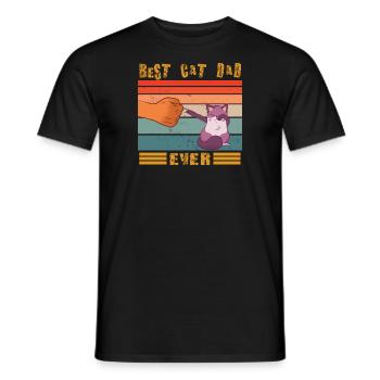 Cat Papa Design for Cat Lovers - Men's T-Shirt - black - Front - AI Model Male 178 light (178cm)