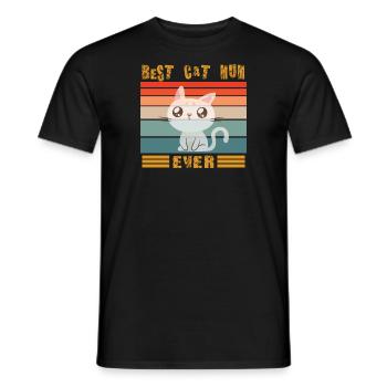 Cat Mama Design for Cat Lovers - Men's T-Shirt - black - Front - AI Model Male 178 light (178cm)