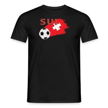 Flag of Switzerland - Men's T-Shirt - black - Front - AI Model Male 178 light (178cm)