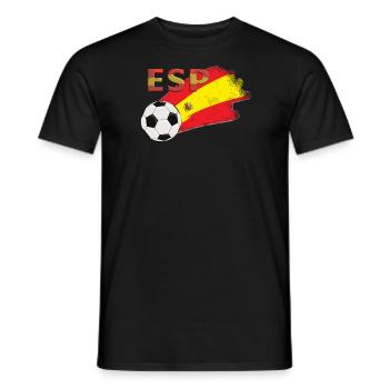 Drapeau de l’Espagne - T-shirt homme - noir - Devant - AI Model Male 178 light (178cm)