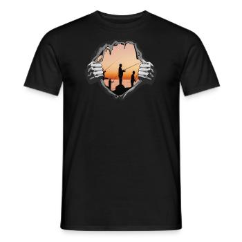Angler Gift Idea Hobby Fishing - Men's T-Shirt - black - Front - AI Model Male 178 light (178cm)