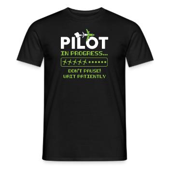 Pilot Pilot Flugzeug Geschenk - Männer T-Shirt - Schwarz - Vorne - AI Model Male 178 light (178cm)
