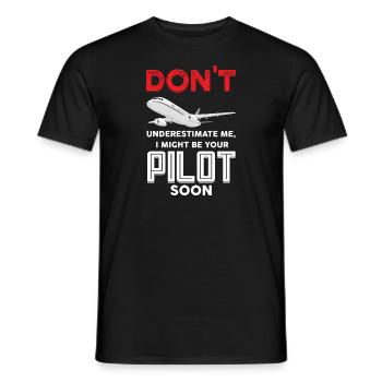 Pilot Pilot Flugzeug Geschenk - Männer T-Shirt - Schwarz - Vorne - AI Model Male 178 light (178cm)