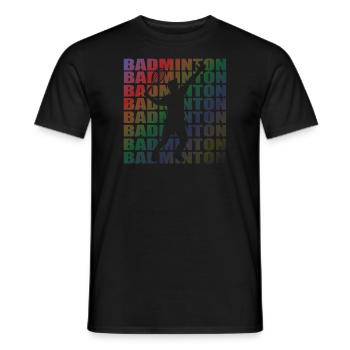 Badminton Spieler Geschenkidee Design - Männer T-Shirt - Schwarz - Vorne - AI Model Male 178 light (178cm)