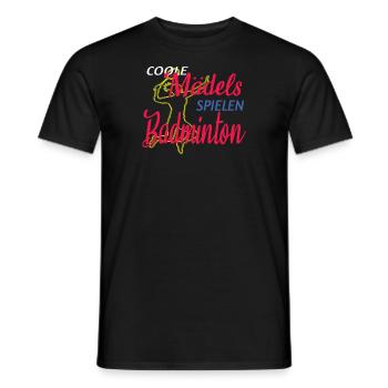 Badminton Geschenkidee Sport Design - Männer T-Shirt - Schwarz - Vorne - AI Model Male 178 light (178cm)