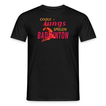 Badminton Geschenkidee Sport Design - Männer T-Shirt - Schwarz - Vorne - AI Model Male 178 light (178cm)