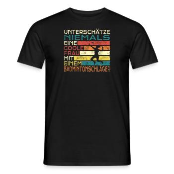 Badminton Geschenkidee Sport Design - Männer T-Shirt - Schwarz - Vorne - AI Model Male 178 light (178cm)