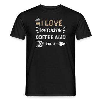 J’aime boire du café et lire - T-shirt homme - noir - Devant - AI Model Male 178 light (178cm)