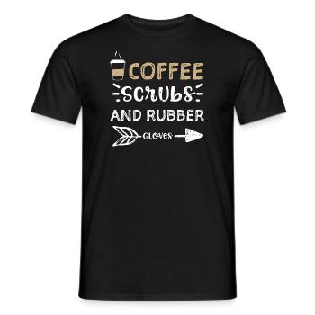 Coffee Scrubs And Rubber Gloves - Men's T-Shirt - black - Front - AI Model Male 178 light (178cm)