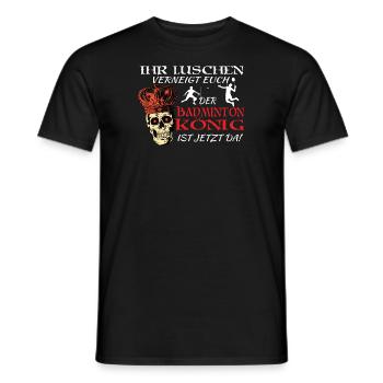 Badminton Geschenkidee Sport Design - Männer T-Shirt - Schwarz - Vorne - AI Model Male 178 light (178cm)