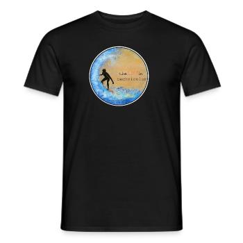 Surf - Plage - Wellenreiten - Californie - T-shirt homme - noir - Devant - AI Model Male 178 light (178cm)