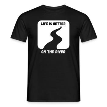 Life is better on the river - Kajak Design - Männer T-Shirt - Schwarz - Vorne - AI Model Male 178 light (178cm)