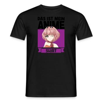 Anime Merch Otaku Geschenk - Männer T-Shirt - Schwarz - Vorne - AI Model Male 178 light (178cm)