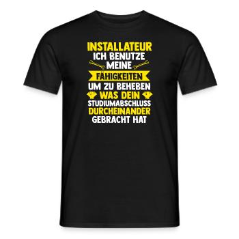 Installateur Beruf Wasserinstallateur Geschenk - Männer T-Shirt - Schwarz - Vorne - AI Model Male 178 light (178cm)