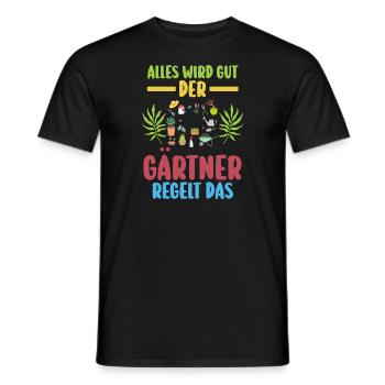 Gartenarbeit Garten Gärtner Geschenk - Männer T-Shirt - Schwarz - Vorne - AI Model Male 178 light (178cm)