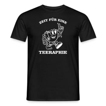 Time for a Teeraphy Fun Teacup - Men's T-Shirt - black - Front - AI Model Male 178 light (178cm)